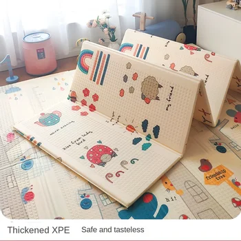Толстый складной детский игровой коврик с нетоксичными пенопластовыми плитками для ползания и на животике, коврик для пола для младенцев
