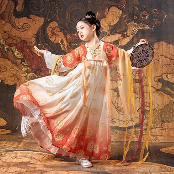 Традиционный костюм феи для девочек Танский наряд Детское платье для косплея в китайском стиле Hanfu