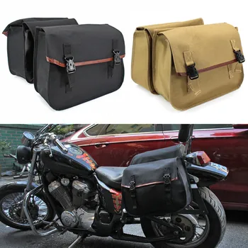 Универсальная водонепроницаемая боковая сумка для езды на мотоцикле, холщовые седельные сумки, багажная сумка для Honda Yamaha Suzuki Kawasaki Dirt bike