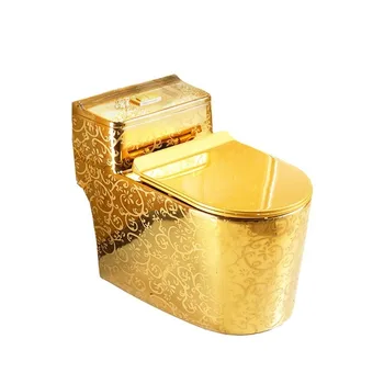 Художественный Золотой Цельный Закрывающийся Инструмент для Промывки под действием силы тяжести WC