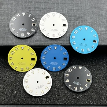 Циферблат NH35 28,5 мм для механических часов NH35 NH36 с цифровым ночным диском, модифицированные часы, аксессуары для механических часов