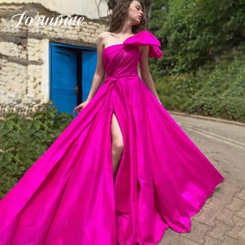 Элегантное Фиолетово-красное Пышное платье Трапециевидной формы с боковым разрезом, Бальные платья с круглым вырезом, Коктейльная вечеринка, Вечерние платья для женщин 2023
