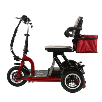 Электрический трехколесный велосипед 48v300w, складной Трайк, противоскользящие шины, фары с подсветкой, Большая сумка для хранения, 3-колесный скутер