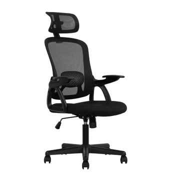 Эргономичное офисное кресло с регулируемым подголовником, черная ткань, игровое кресло вместимостью 275 фунтов